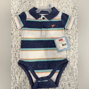 Striped, collard onesie